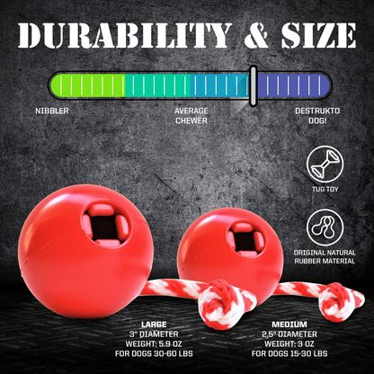 USA-K9 Cherry Bomb Rubber Dog Chew Toy & Treat Dispenser (Red)