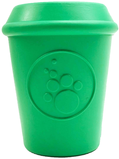 Coffee Cup Durable Rubber Dog Chew Toy & Treat Dispenser