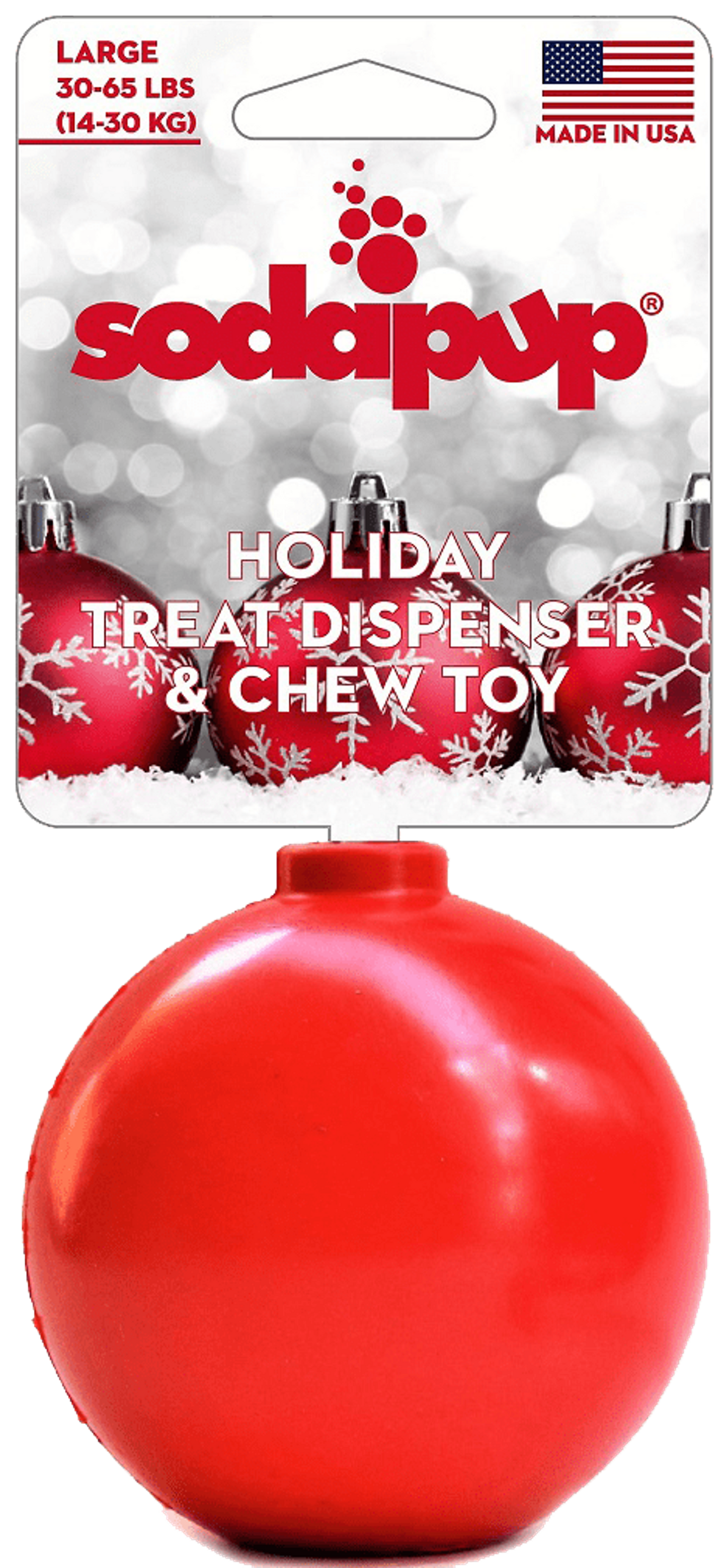 Christmas Ornament Durable Rubber Dog Chew Toy & Treat Dispenser