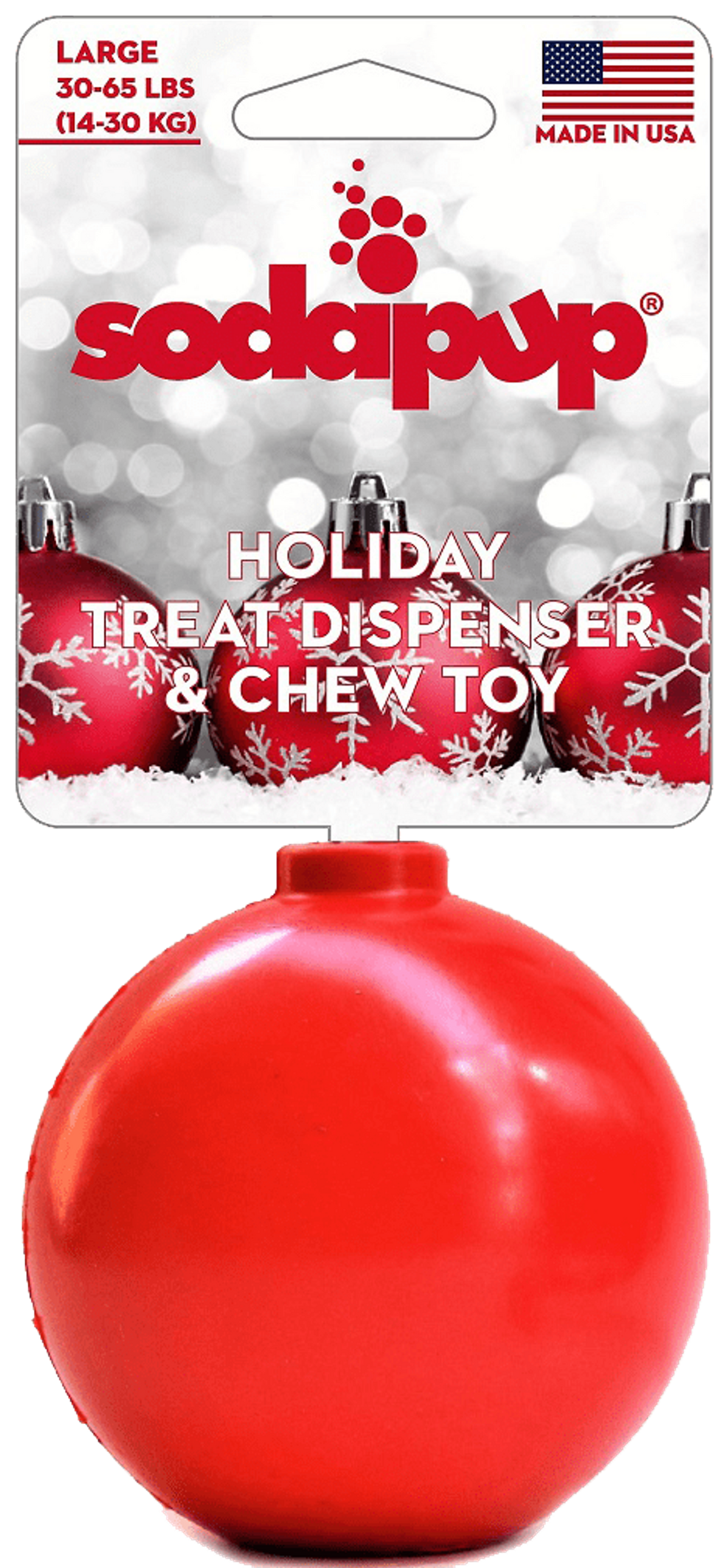 SodaPup Christmas Ornament Rubber Dog Chew & Treat Toy