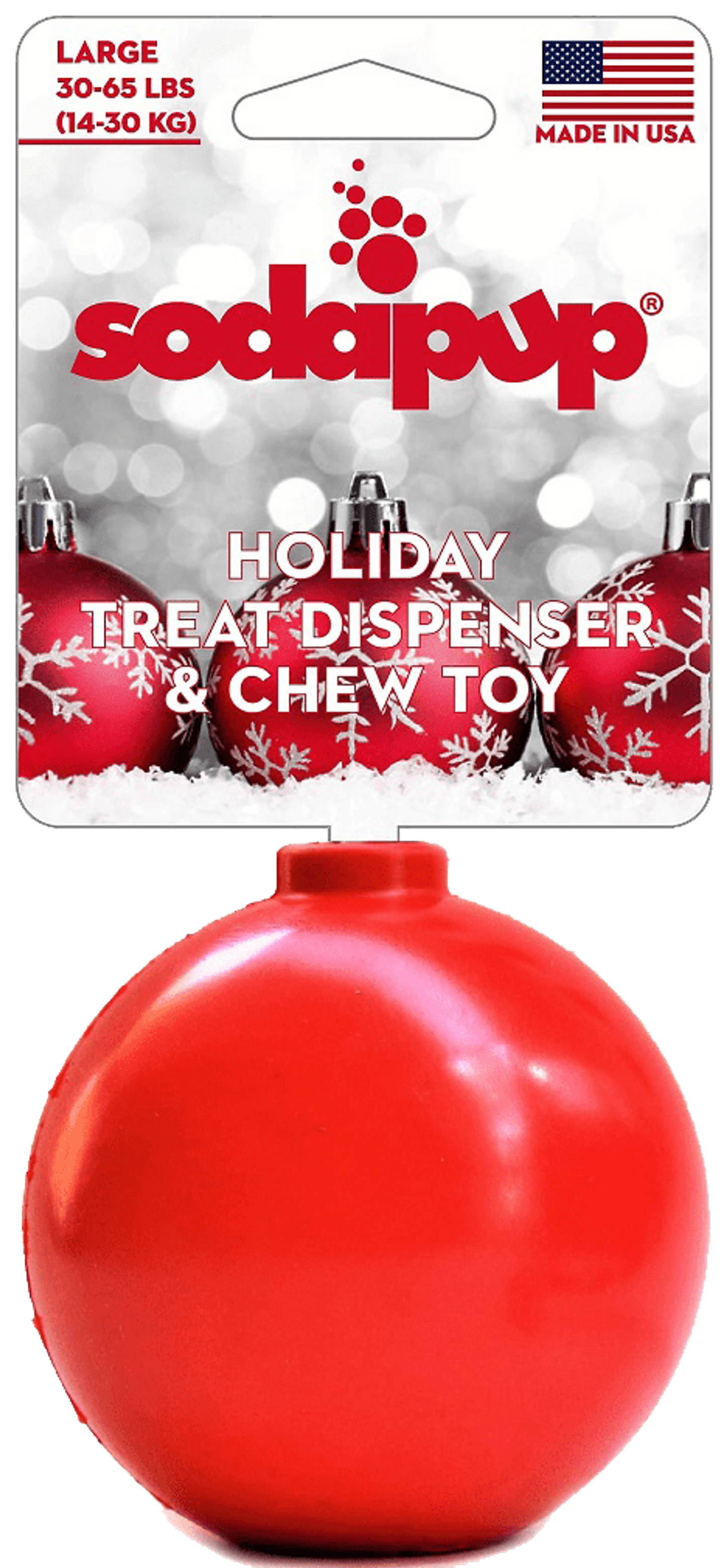 SodaPup Christmas Ornament Rubber Dog Chew & Treat Toy