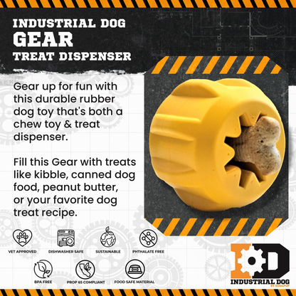 Gear eDispenser Durable Rubber Dog Chew & Treat Holder