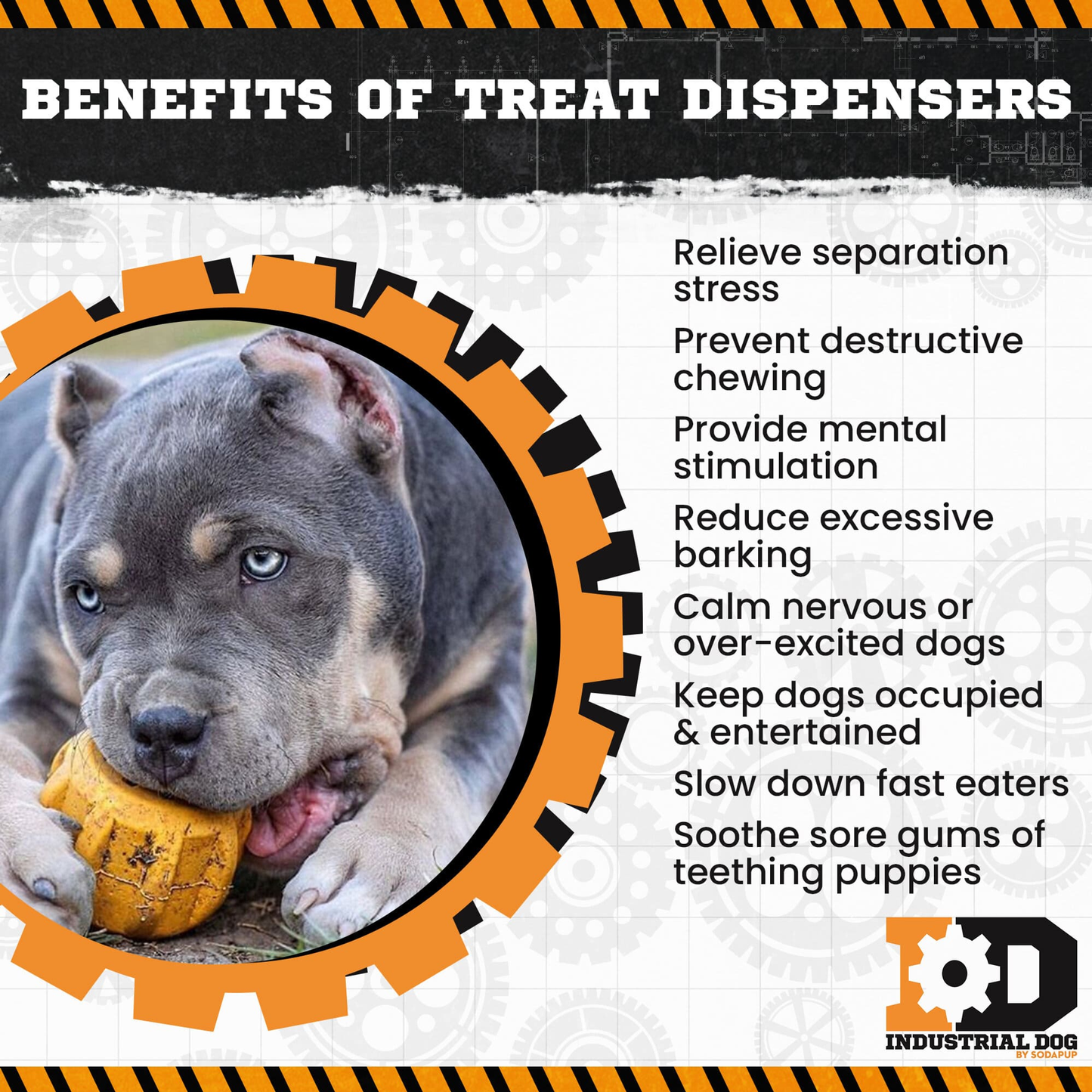 Gear eDispenser Durable Rubber Dog Chew & Treat Holder