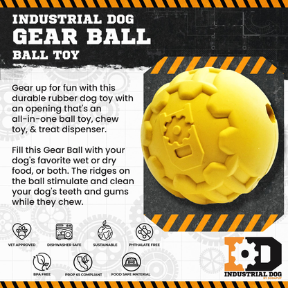 ID Ball Ultra-Durable Rubber Dog Chew & Retrieving Ball