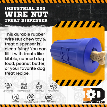 ID Wire Nut Durable Rubber Dog Chew Toy & Treat Dispenser
