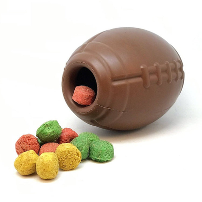 Football Durable Rubber Dog Chew Toy & Treat Dispenser