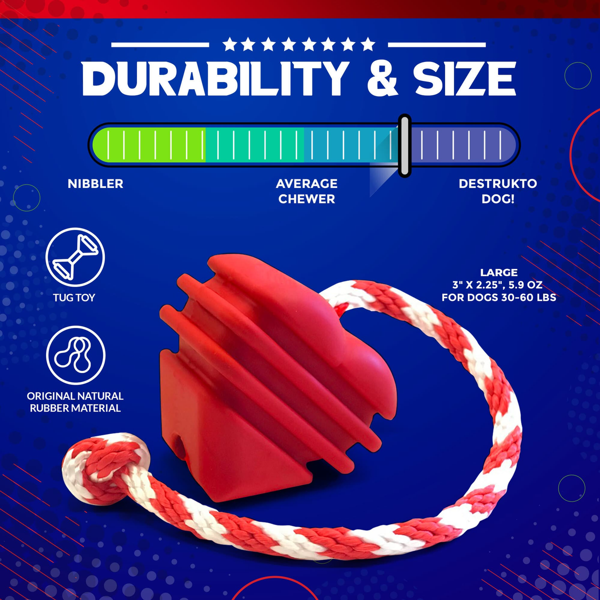 Heart on a String Durable Rubber Dog Tug & Reward Toy