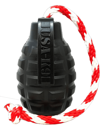 USA-K9 Grenade Durable Rubber Dog Chew Toy & Treat Dispenser
