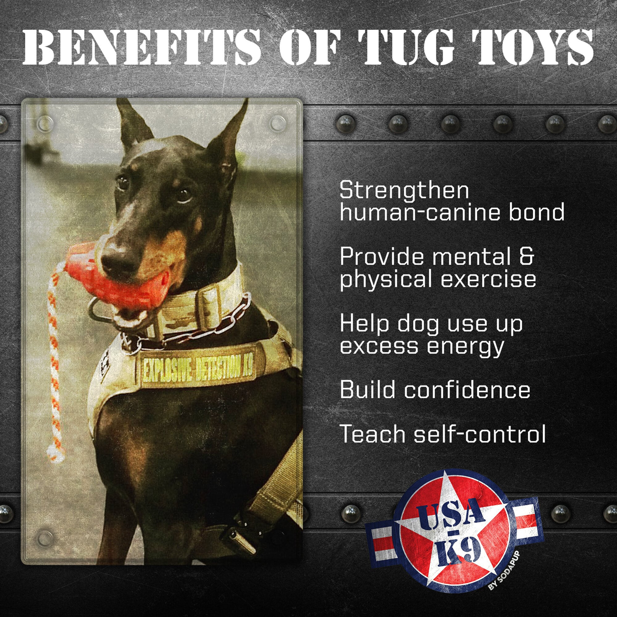 USA-K9 Grenade Multi-Purpose Rubber Dog Toy