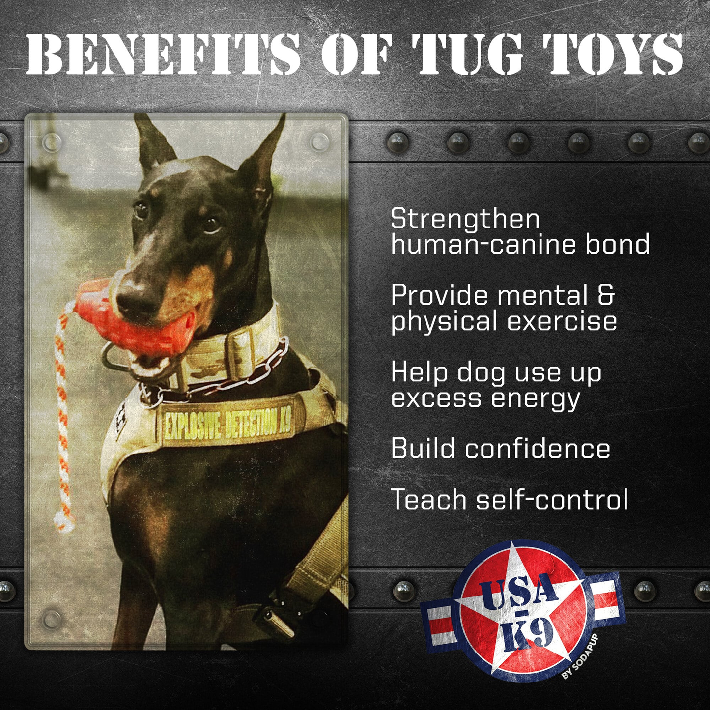 USA-K9 Grenade Multi-Purpose Rubber Dog Toy