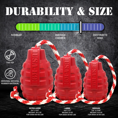 USA-K9 Grenade Multi-Purpose Rubber Dog Toy