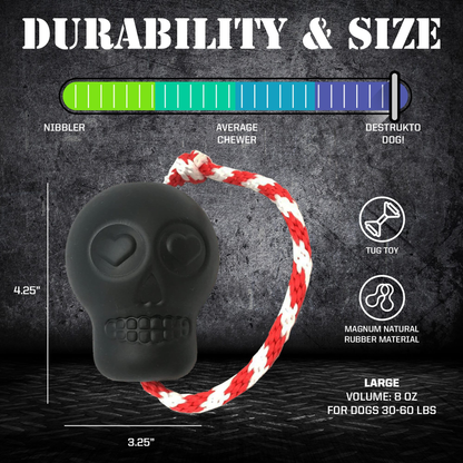USA-K9 Magnum Skull Rubber Dog Chew Toy for Extreme Chewers