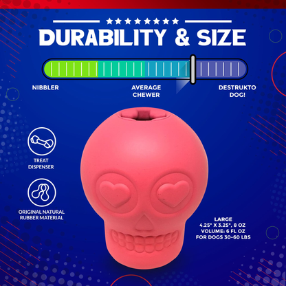 Sugar Skull Dog Chew Toy & Treat Dispenser