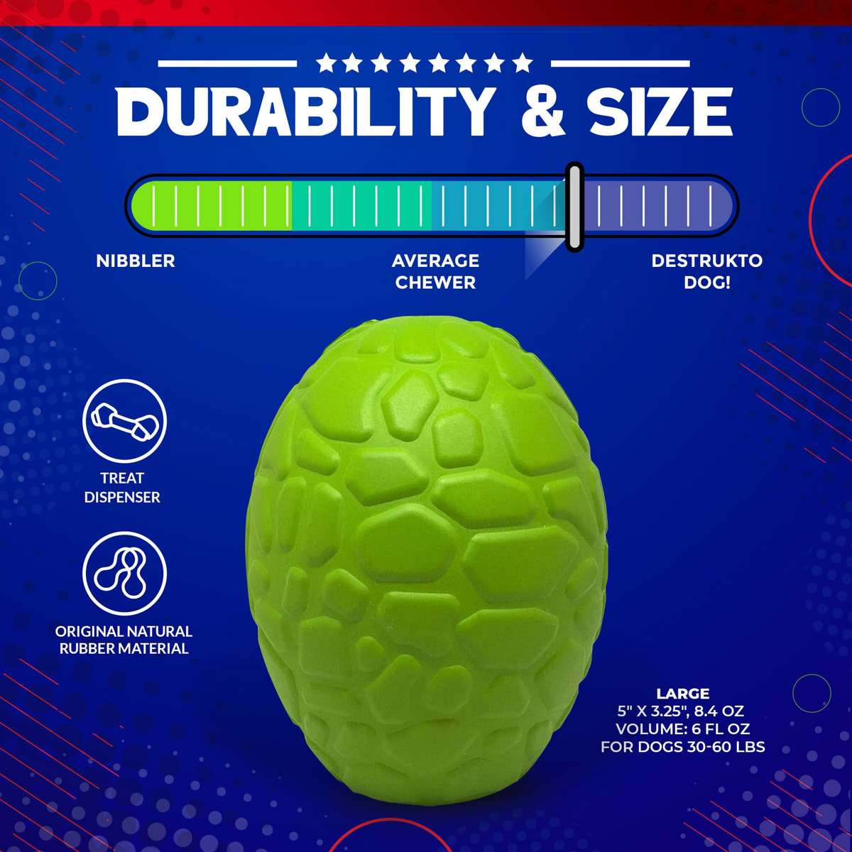 SodaPup Dinosaur Egg Dog Chew Toy & Treat Dispenser
