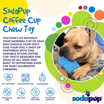 SodaPup Coffee Cup Nylon Dog Chew Toy for Aggressive Chewers