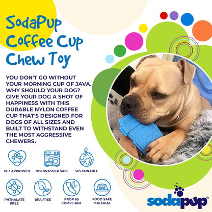SodaPup Coffee Cup Nylon Dog Chew Toy for Aggressive Chewers