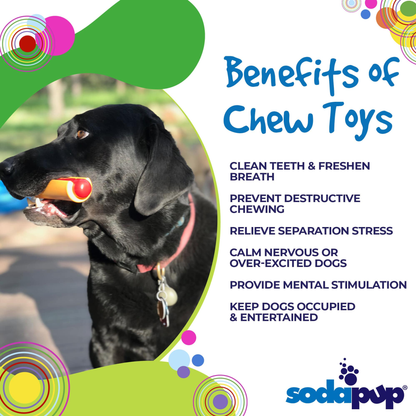 SodaPup Hot Dog Nylon Chew Toy for Aggressive Chewers