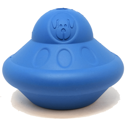 Flying Saucer Durable Rubber Dog Chew Toy & Treat Dispenser