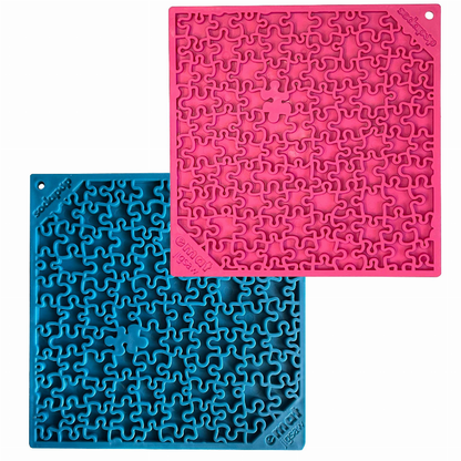 SodaPup eMat Lick Mat Bundle - Large Blue & Large Pink Jigsaw