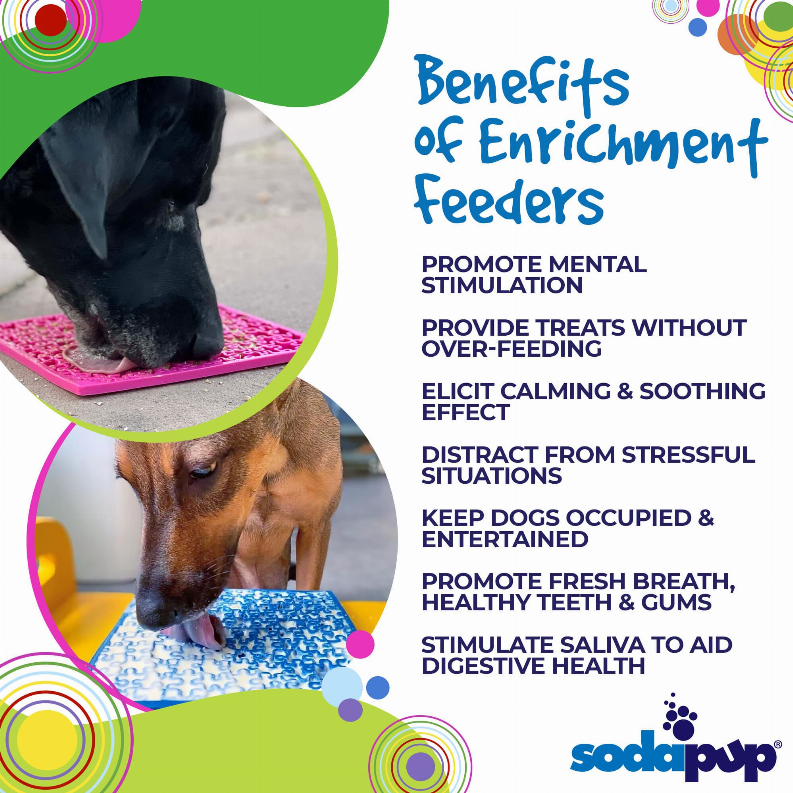 SodaPup eMat Lick Mat Bundle - Large Blue & Large Pink Jigsaw