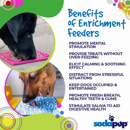 SodaPup eMat Lick Mat Bundle - Large Blue & Large Pink Jigsaw