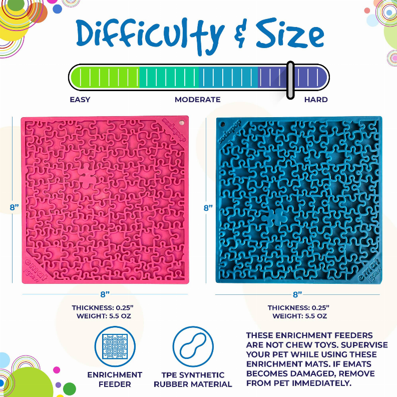 SodaPup eMat Lick Mat Bundle - Large Blue & Large Pink Jigsaw