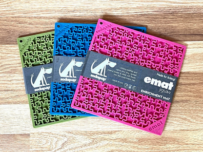 SodaPup eMat Lick Mat Bundle - Large Blue & Large Pink Jigsaw