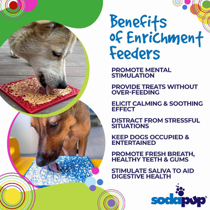 SodaPup eMat Lick Mat Bundle - Large Blue Jigsaw & Large Red Bones