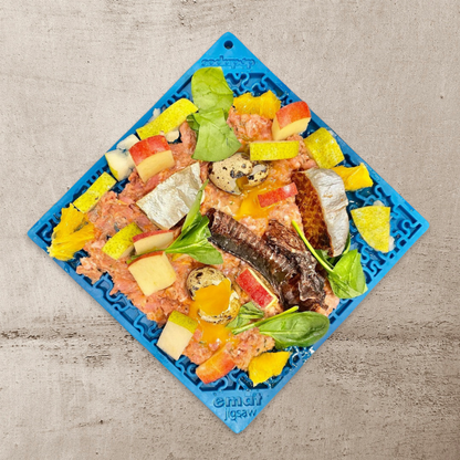 SodaPup eMat Lick Mat Bundle - Large Blue Jigsaw & Yellow Honeycomb
