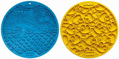 SodaPup Bathtub eMat Lick Mat Bundle - Blue Whale & Yellow Duckies