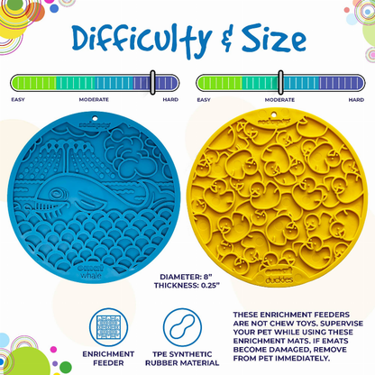 SodaPup Bathtub eMat Lick Mat Bundle - Blue Whale & Yellow Duckies