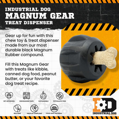 SodaPup Magnum ID Gear Treat Pocket Rubber Chew Toy