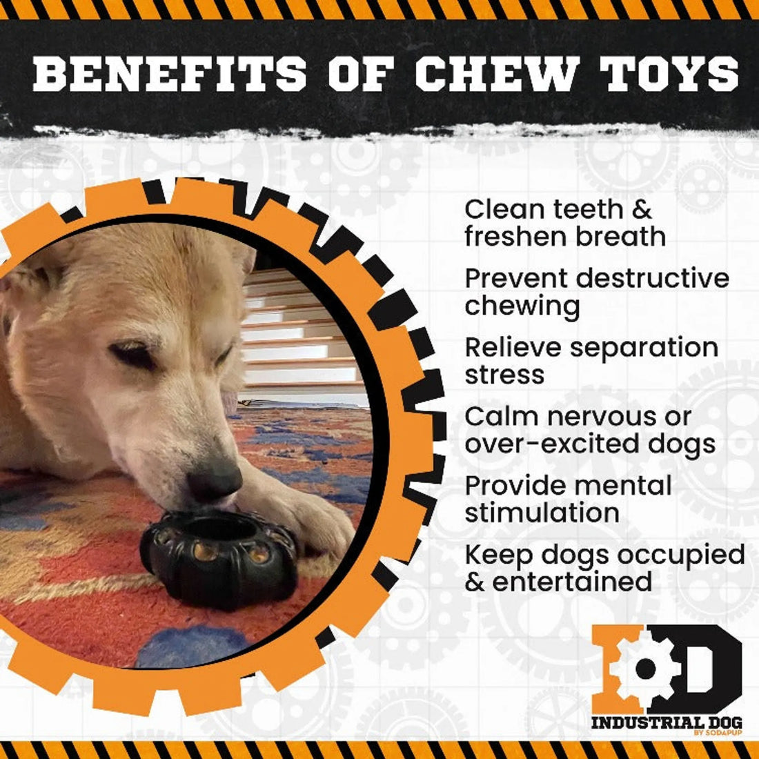 Tractor Tire Nylon Dog Chew Toy for Super Chewers  & FDA Compliant
