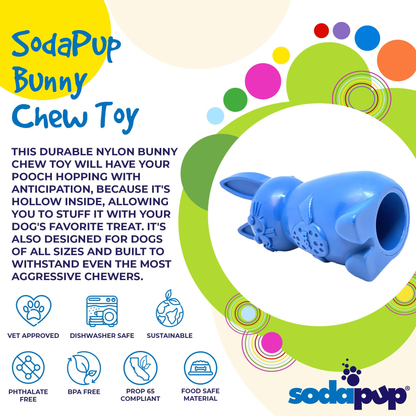 SodaPup Bunny Nylon Dog Chew Toy for Aggressive Chewers