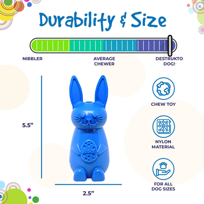 SodaPup Bunny Nylon Dog Chew Toy for Aggressive Chewers