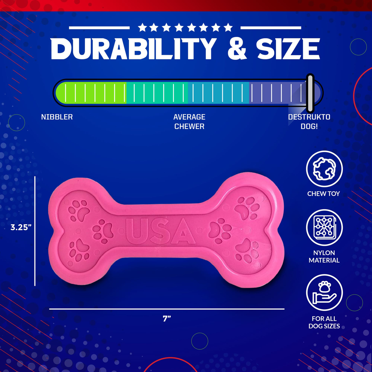 SodaPup MKB Bone Ultra-Durable Nylon Dog Chew Toy