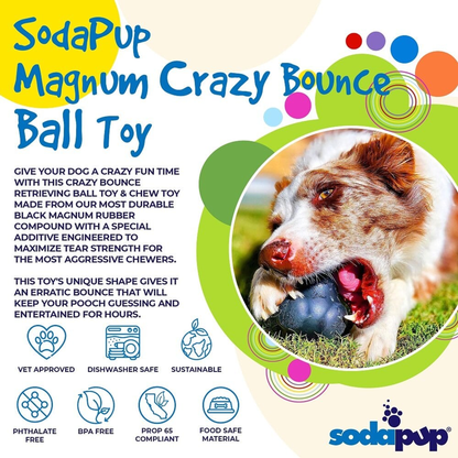 SodaPup Magnum Crazy Bounce Rubber Chew & Retrieving Toy