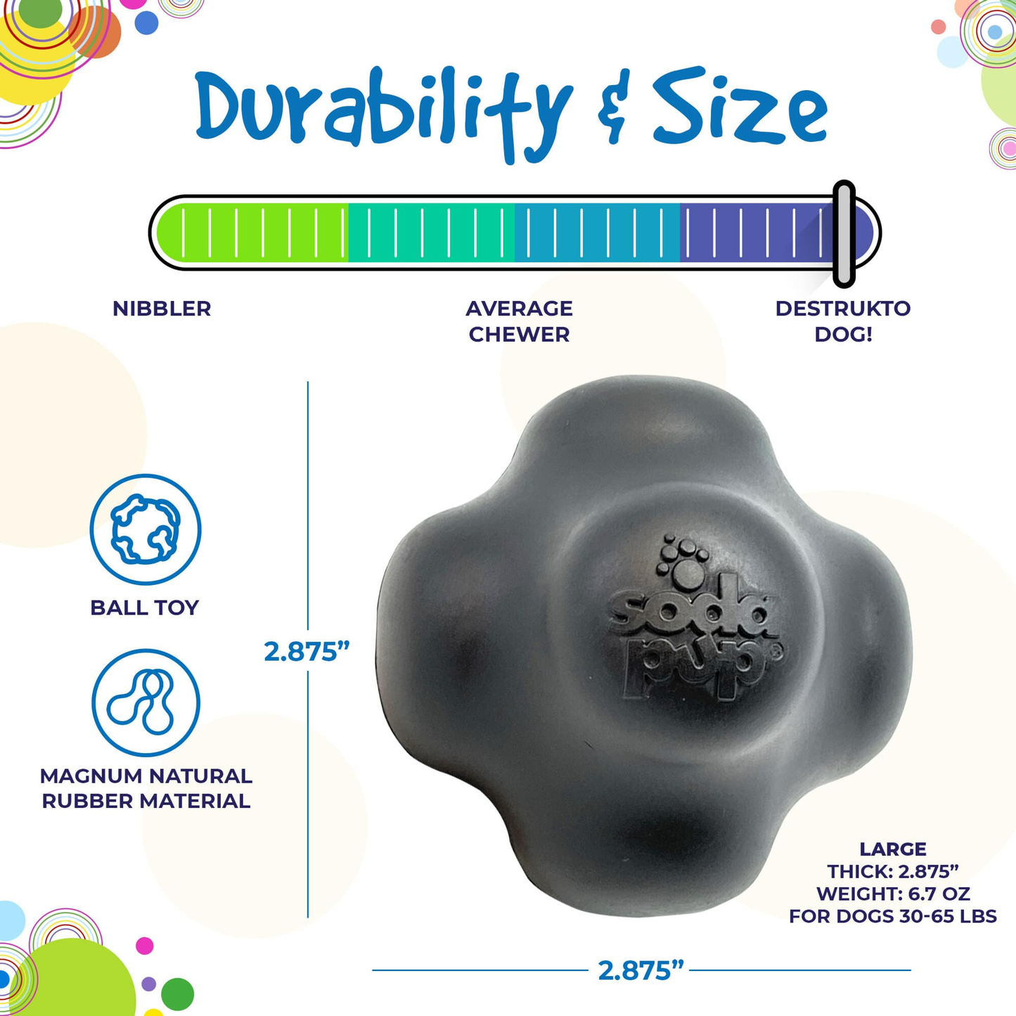 SodaPup Magnum Crazy Bounce Rubber Chew & Retrieving Toy