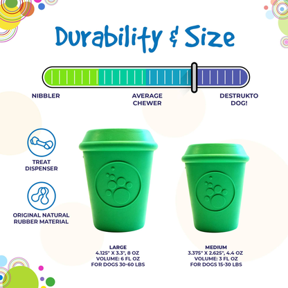 SodaPup Coffee Cup eDispenser Rubber Chew & Treat Toy