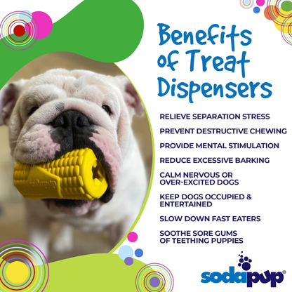 SodaPup Corn on the Cob Rubber Chew Toy & Treat Dispenser