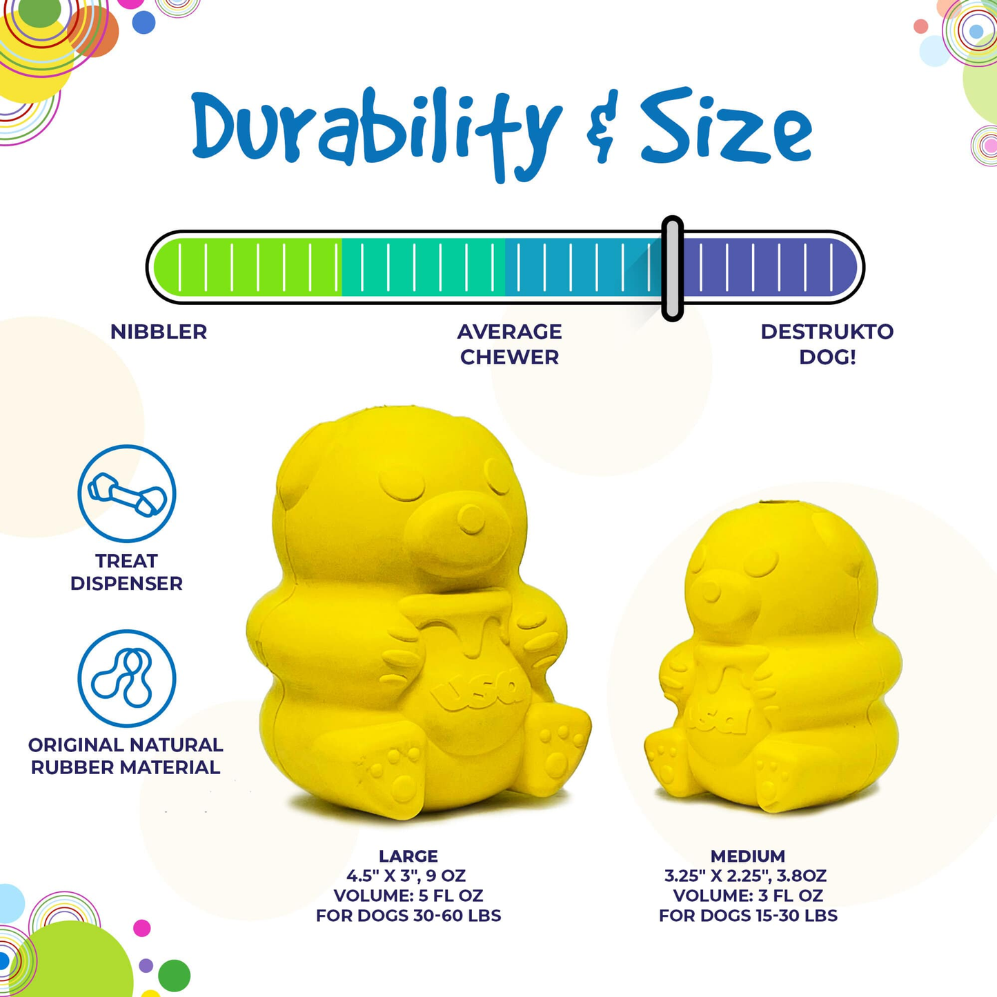 SodaPup Honey Bear eDispenser Rubber Treat Toy - Medium