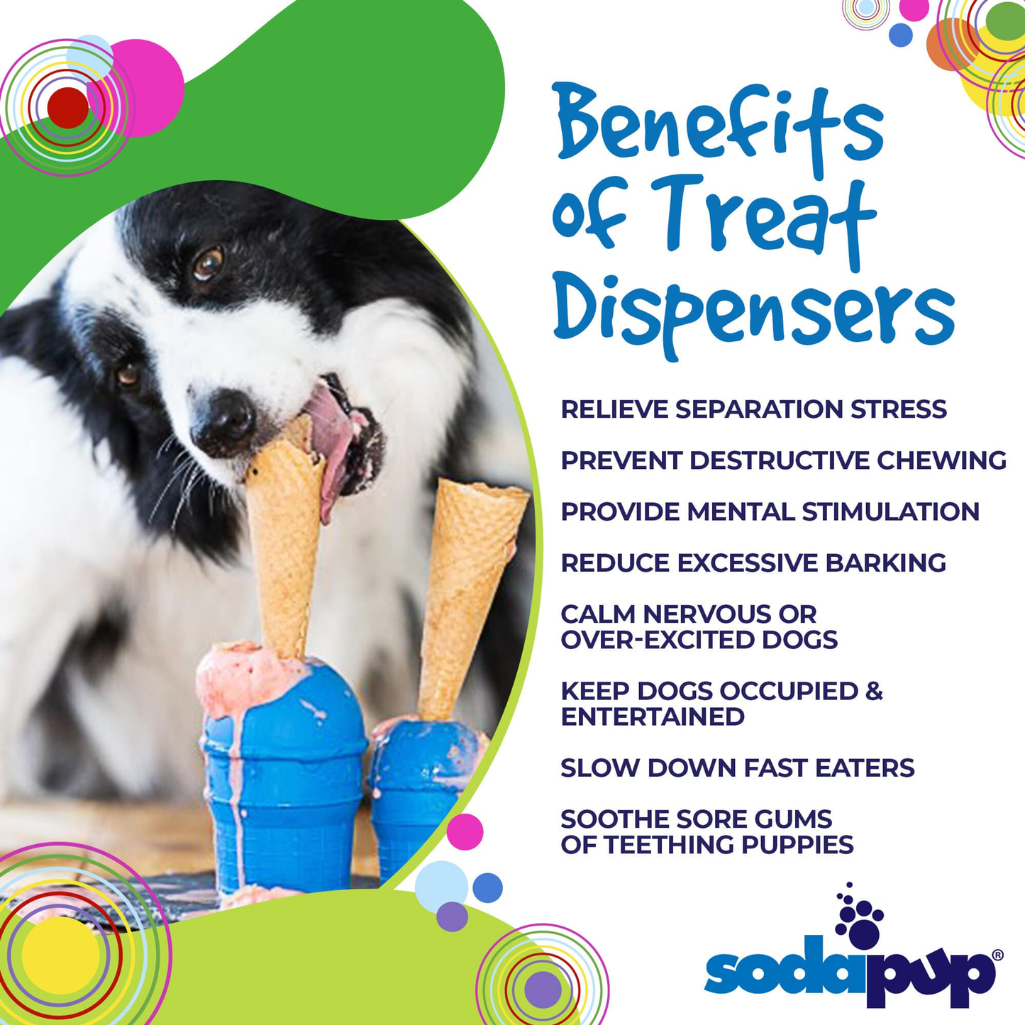 SodaPup Ice Cream Cone Rubber Chew Toy & Treat Dispenser