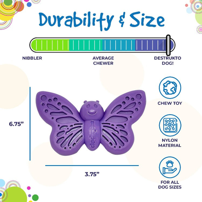 SodaPup Butterfly 2-in-1 Nylon Chew & Enrichment Toy