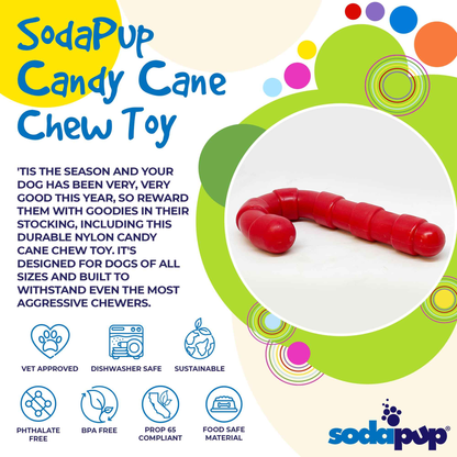 SodaPup Candy Cane Nylon Dog Chew Toy