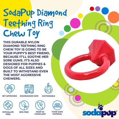 SodaPup Diamond Ring Nylon Teething Ring for Puppies