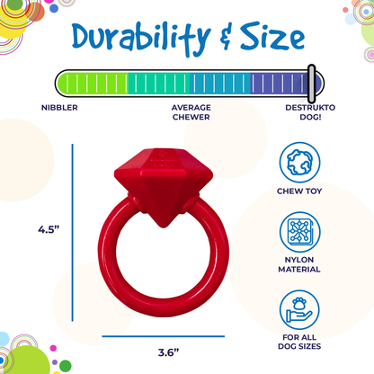 SodaPup Diamond Ring Nylon Teething Ring for Puppies