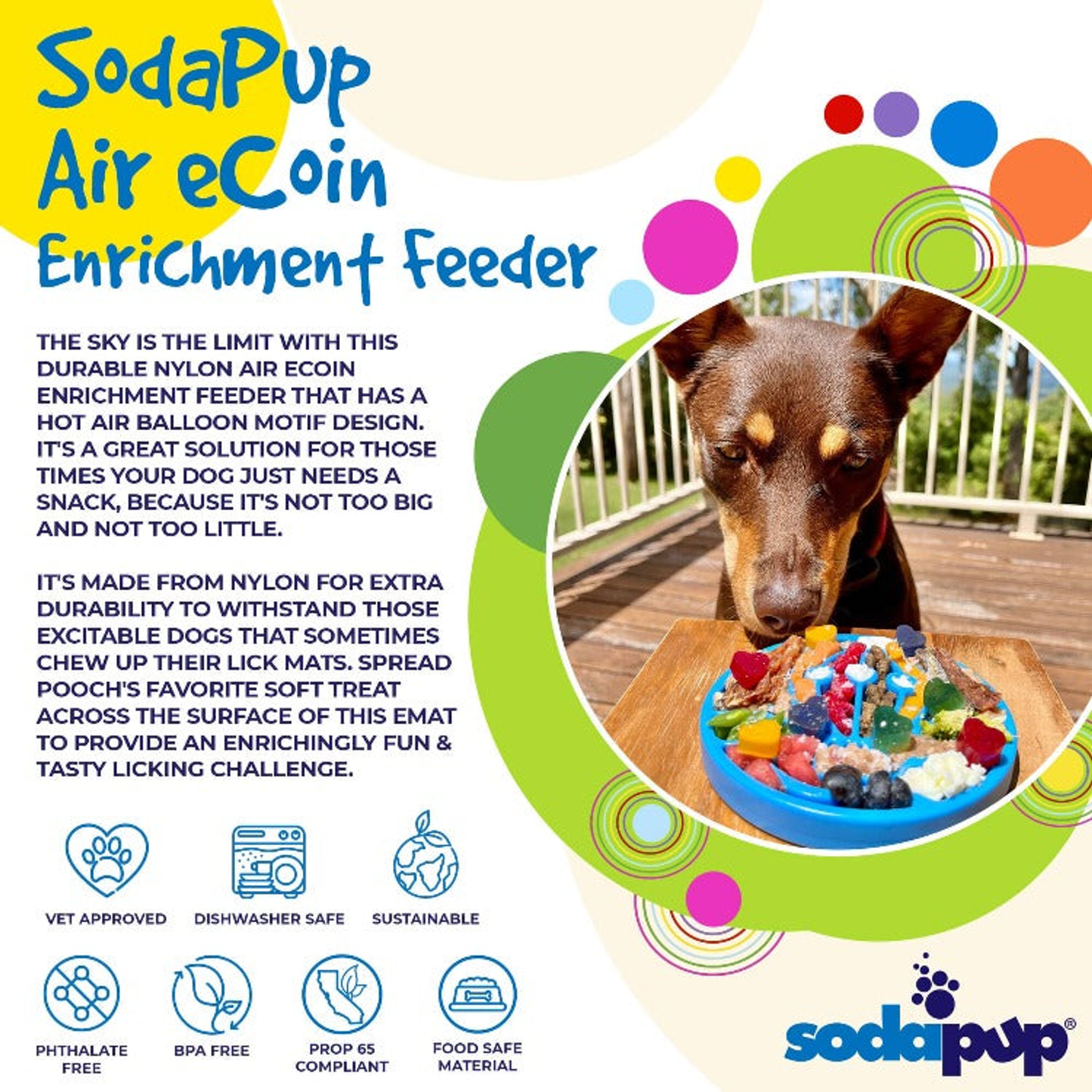 SodaPup Air Nylon eCoin Durable Lick Mat Toy
