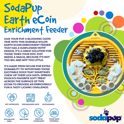 SodaPup Earth Nylon eCoin Enrichment Lick Mat Toy