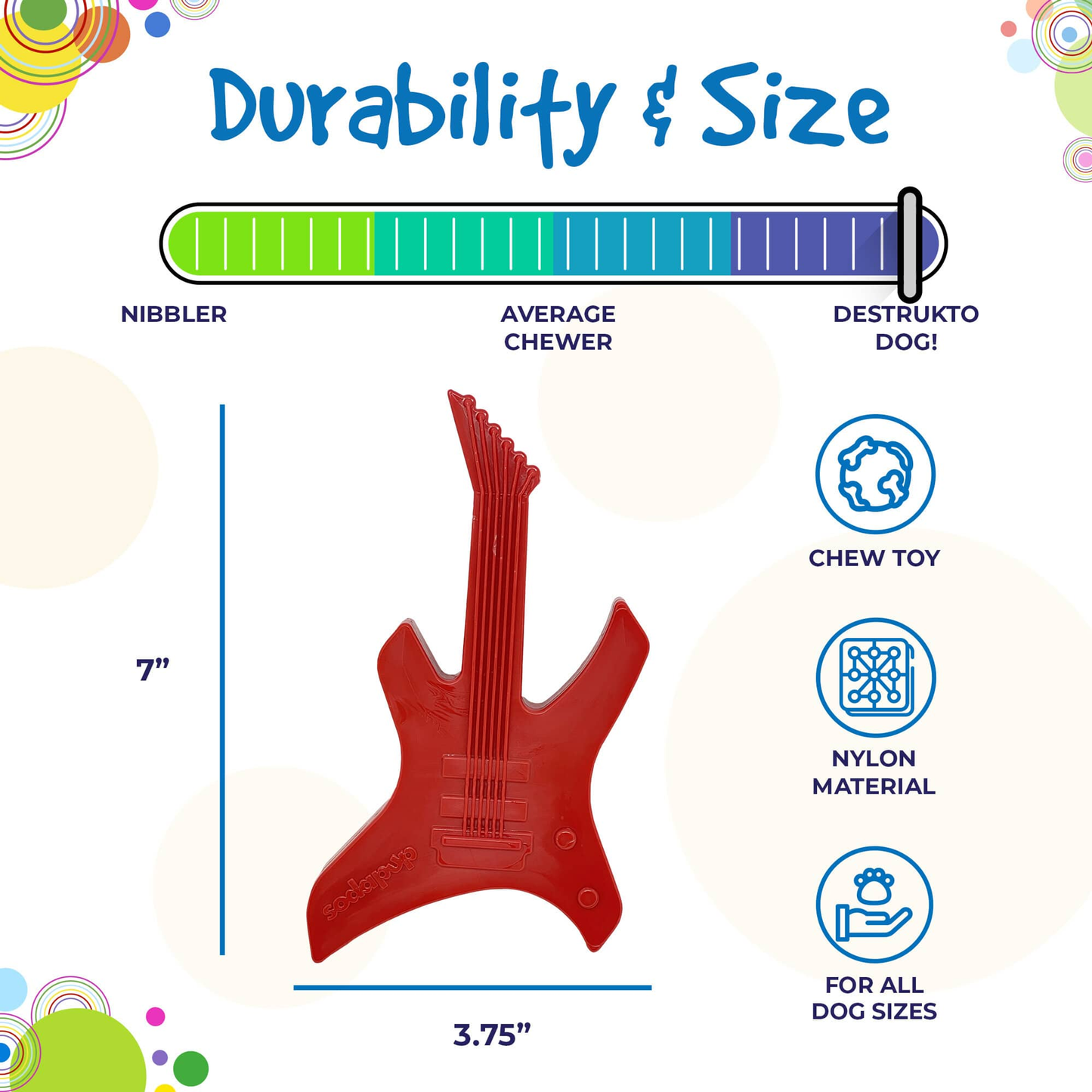 SodaPup Electric Guitar Ultra-Durable Nylon Chew Toy