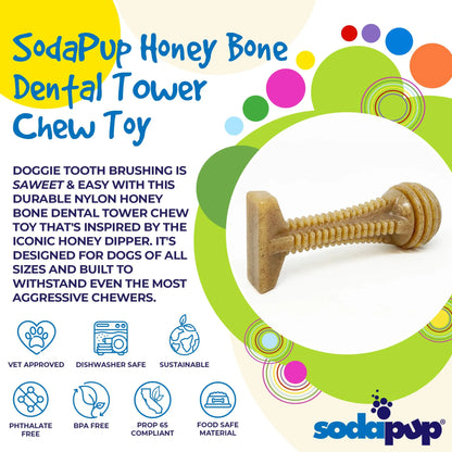 Honey Bone Dental Tower Nylon Chew Toy for Aggressive Chewers